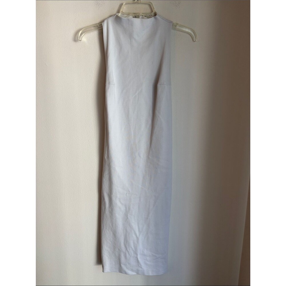 Babaton Sleeveless White fitted sexy mock neck Women's Dress Sz 4 side boob guc